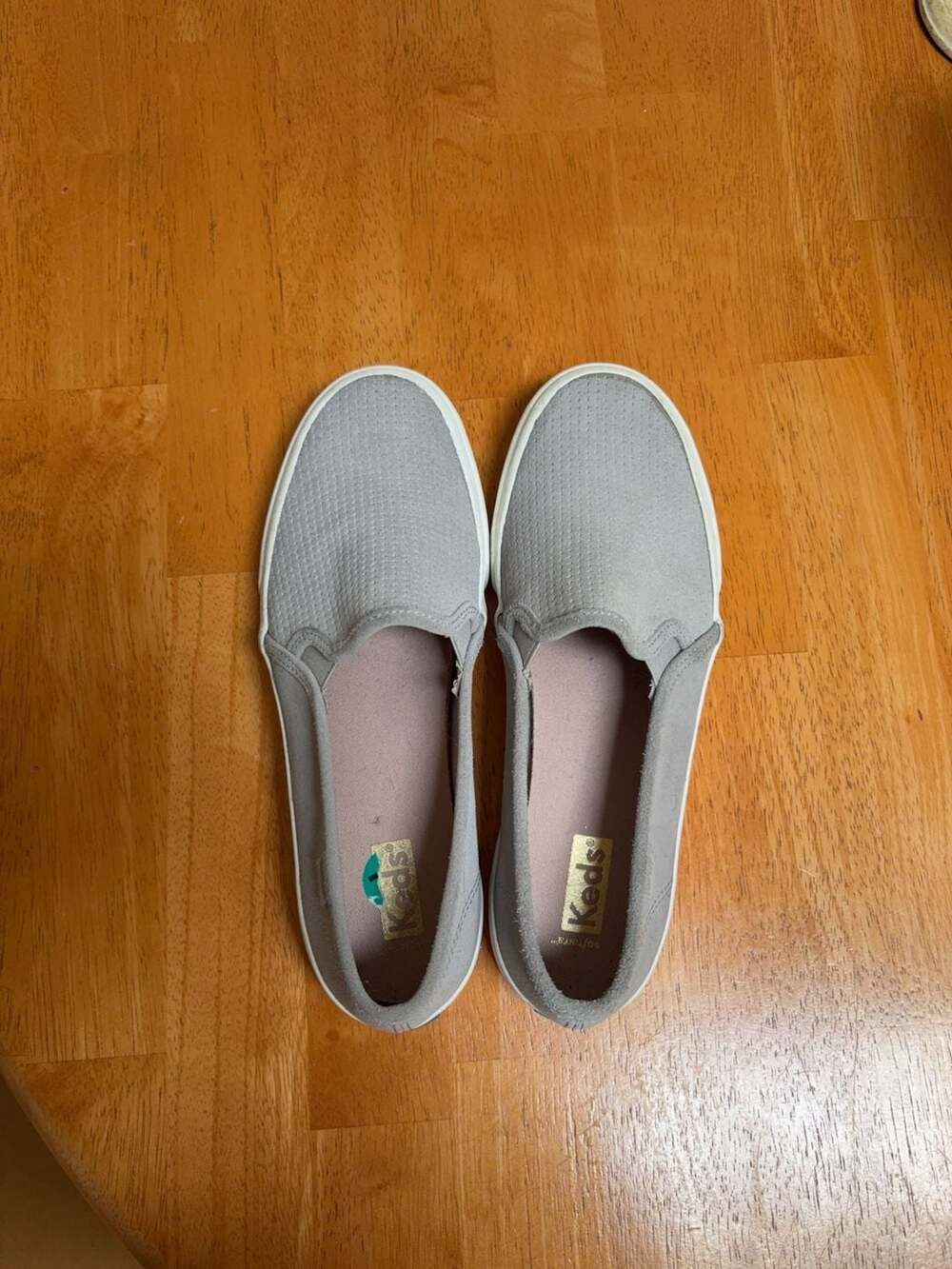 Keds Women's Gray Perforated Slip-On Sneakers
